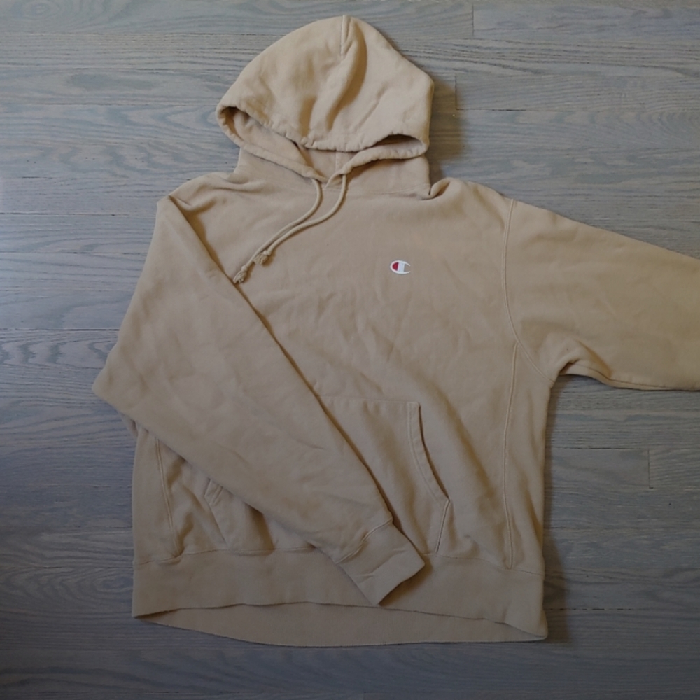 Mens Champion Classic Logo Patch Hoodie